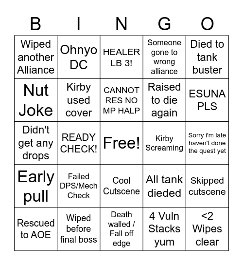 Miwe Euphrosyne Bingo Card Bingo Card