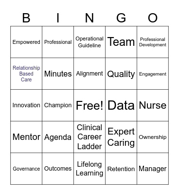 NPGO Lingo Bingo Card