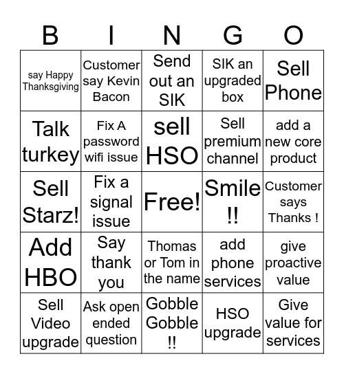 Give Thanks Bingo Card