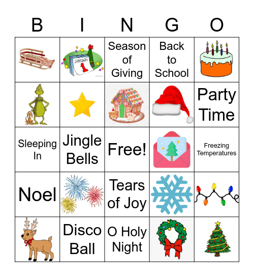 StudentLife Christmas Bingo Card