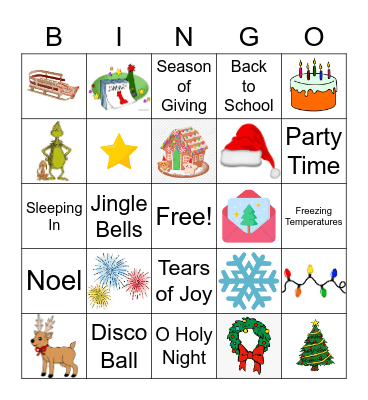 StudentLife Christmas Bingo Card