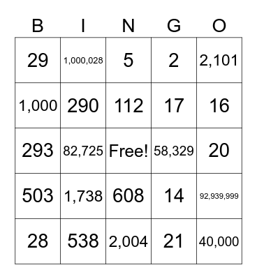 ASL 3 Numbers By Caelan and Jersey 2023 Bingo Card