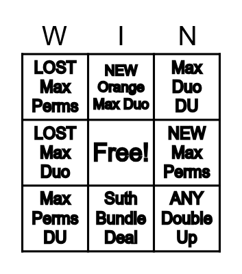 Sales Room Bingo Card