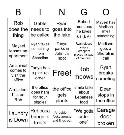 Landmark Bingo Card