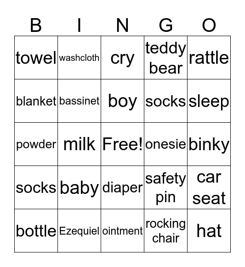 BABY EZEQUIEL BINGO Card