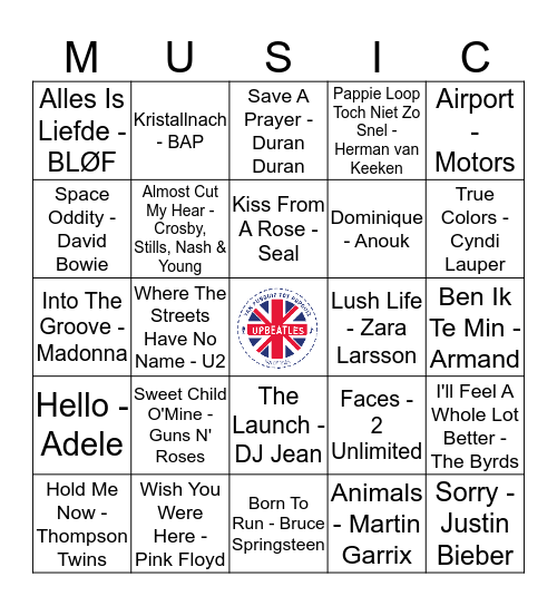 Muziekbingo #1 Bingo Card