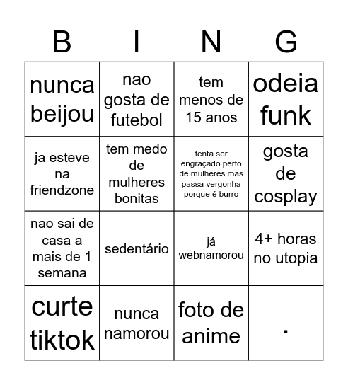 utopier bingo Card