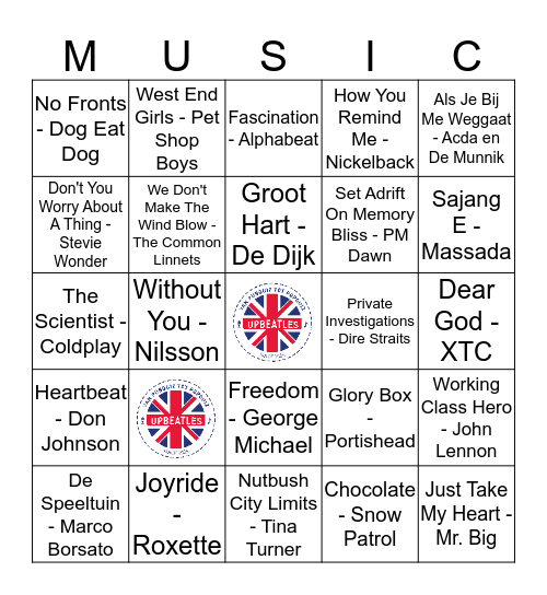 Muziekbingo #2 Bingo Card