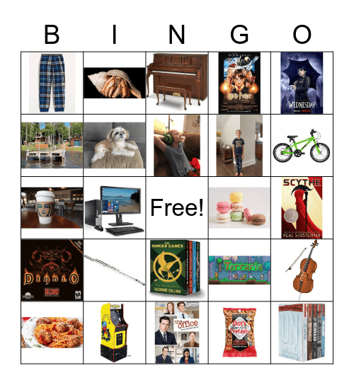 Wyatt's 11th Birthday Bingo Card