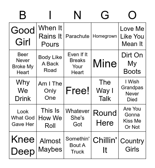 2010s - Current Country Bingo Card