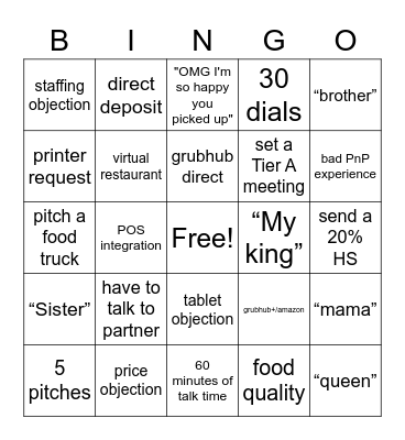 call block bingo Card