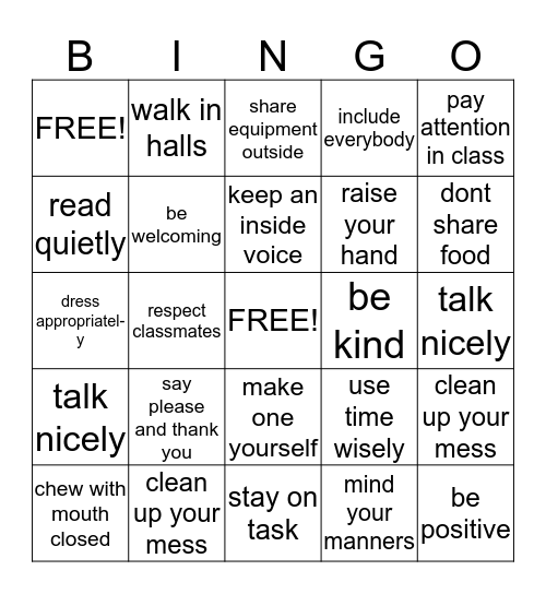 4b's Bingo Card