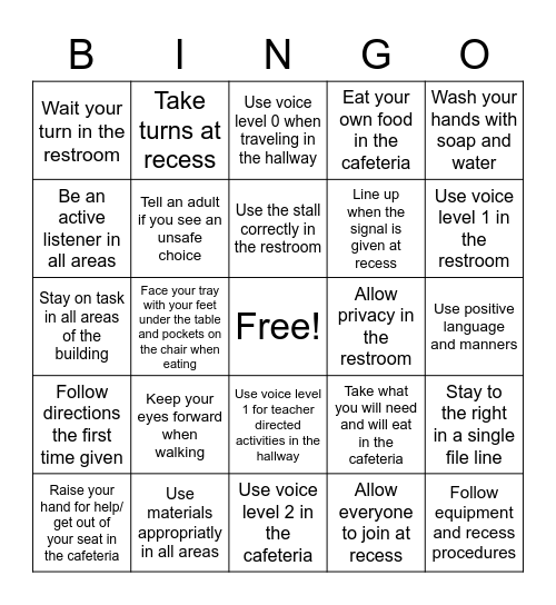 PAWS Bingo Card