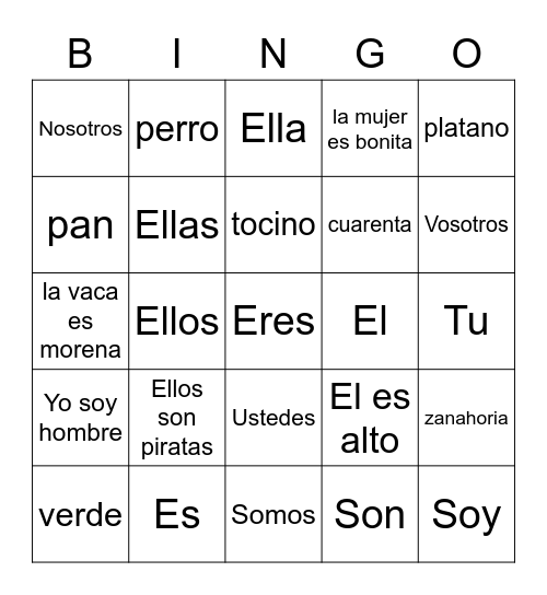 SER Bingo Card