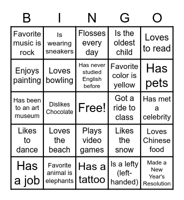 Icebreaker BINGO Card