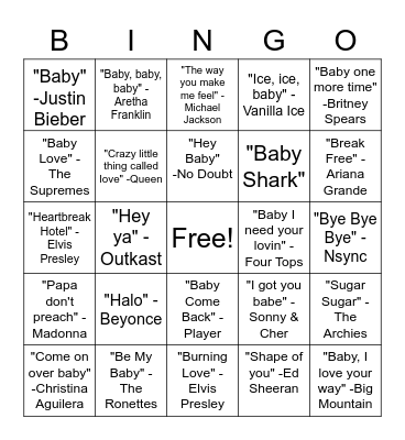 BABY BINGO! Bingo Card