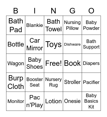 Baby Bingo Card