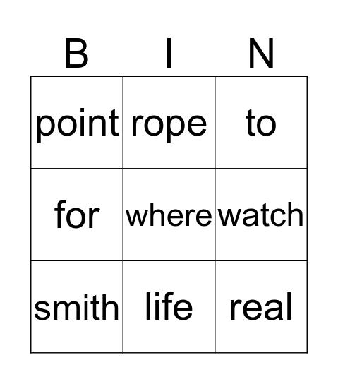 pain Bingo Card