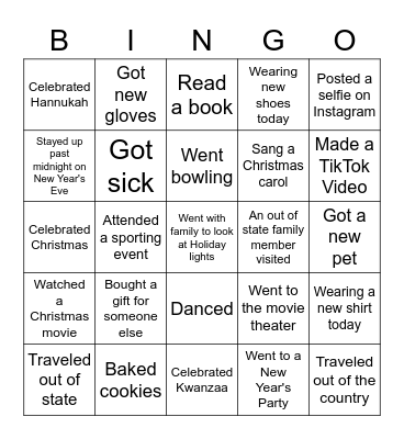 Back to School Bingo Card