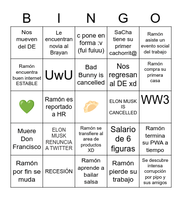 2023 RAMON 😛 Bingo Card