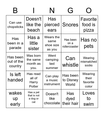 FIND SOMEONE WHO Bingo Card