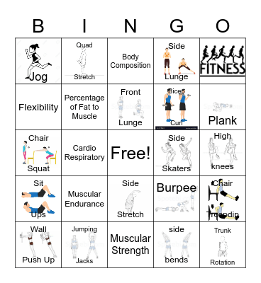 5 Fitness Component Bingo Card