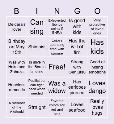 How much _____ has in common with Aika Uchiha (by lyokosims) Bingo Card
