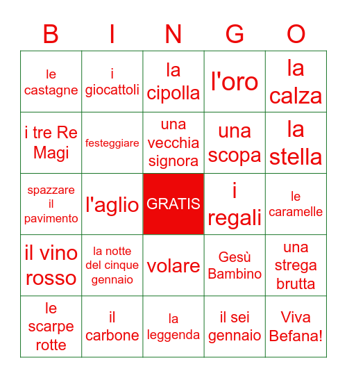 BUONA BEFANA! Bingo Card