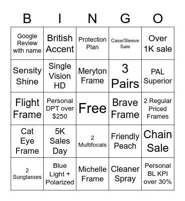 Winter Sale Bingo Card