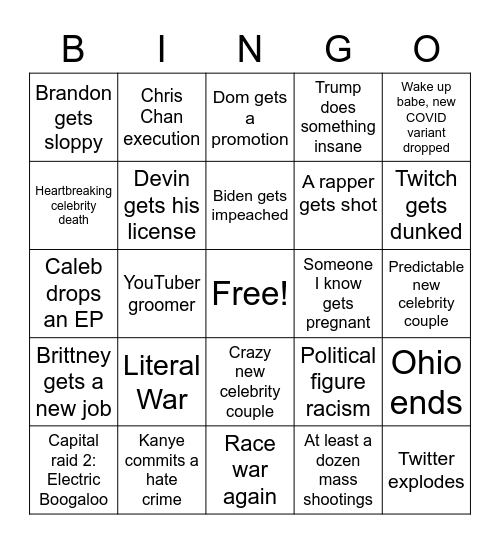 2023 Bingo Card