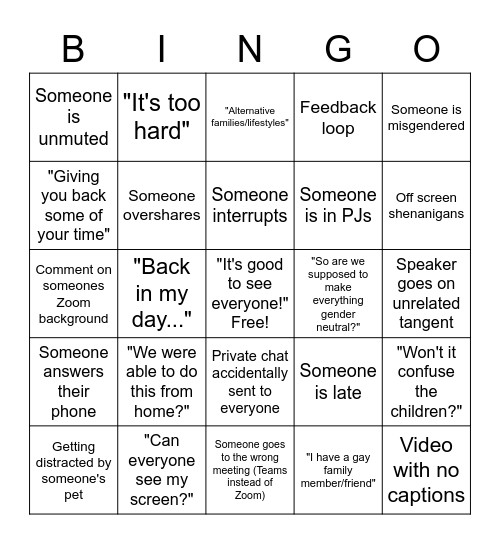 All Staff Training - 1/27/23 Bingo Card