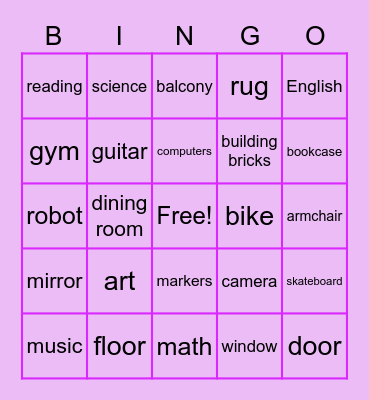 Look Bingo Card