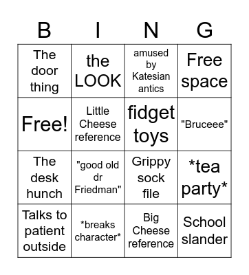 *Doctah Saraaaa Bingo* (Respectfully) Bingo Card