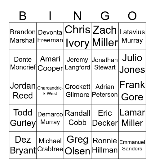 Week 11 Bingo Board Bingo Card