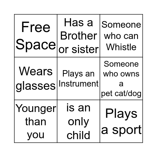 Bingo! Bingo Card