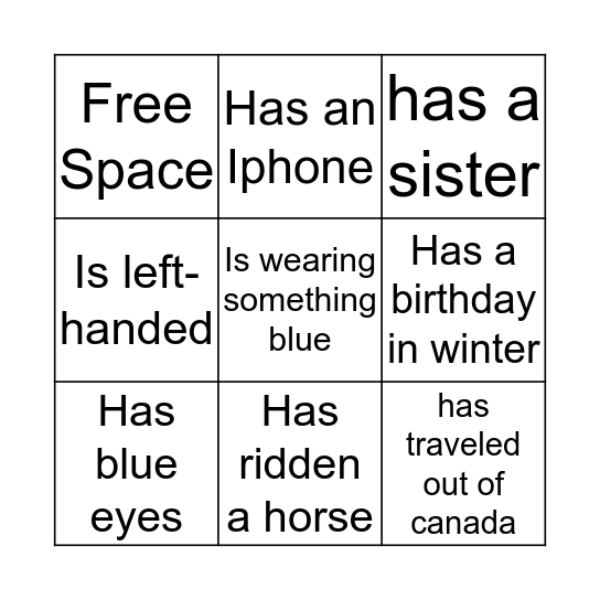Bingo! Bingo Card