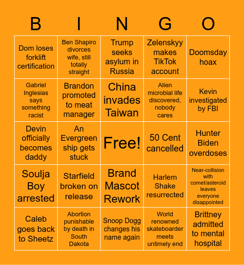 2023 BINGO Card