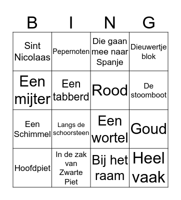 SINTERKLAAS Bingo Card