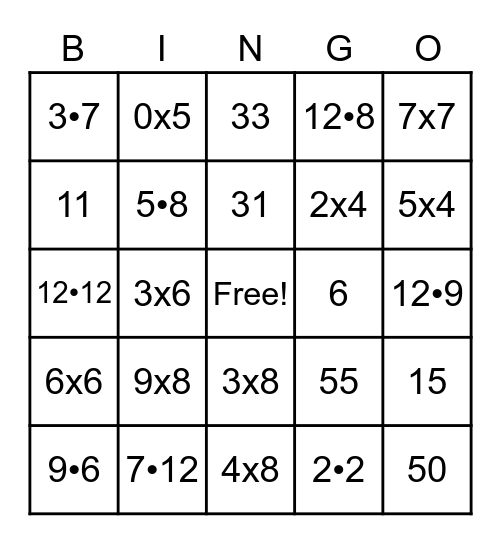 Number Bingo 1-75 Bingo Card