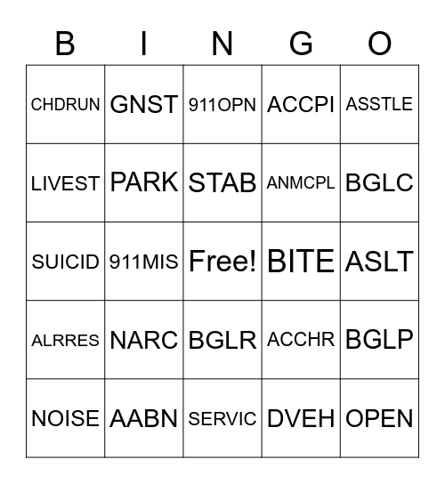 CFS BINGO Card