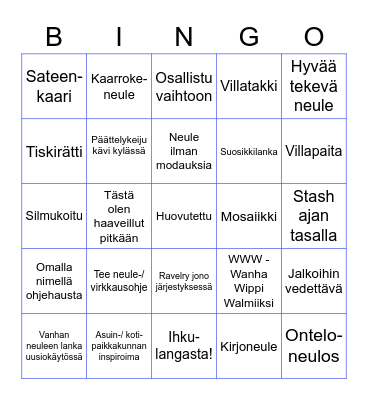 Lankalaatikon käsityöbingo - 2022 Bingo Card