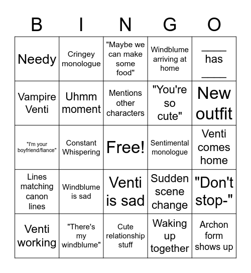 LunASMR Bingo V2 Bingo Card