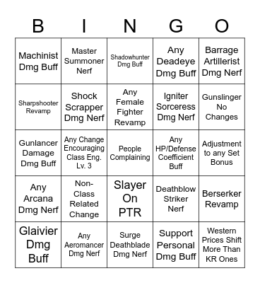 KR PTR Jan. 5th Bingo Card