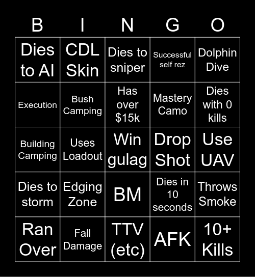 Panda's Bingo Card
