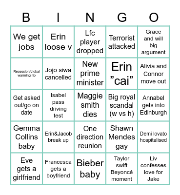 2023 bingo Card