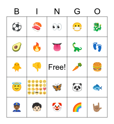 Emoji 1st Grade Bingo Card