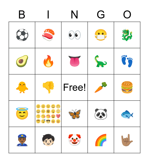 Emoji 1st Grade Bingo Card
