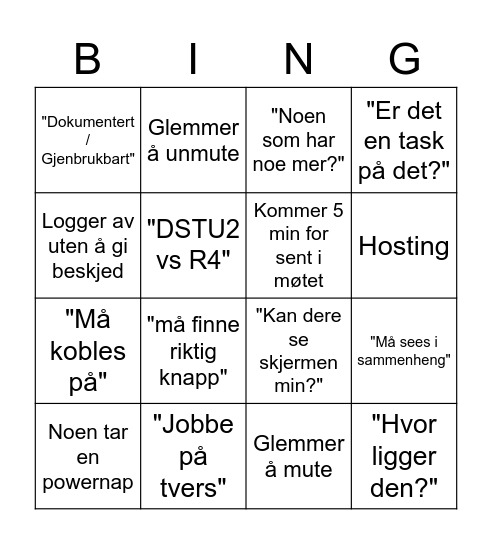 Teams BINGO Card