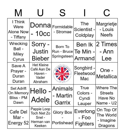 Kaart 8 Bingo Card