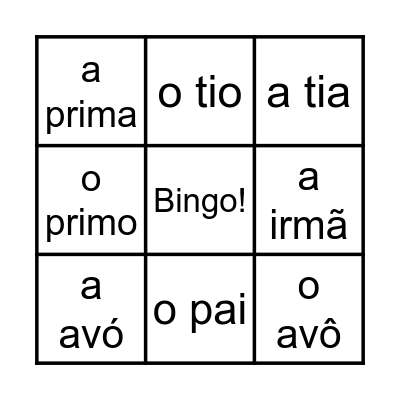 Bingo: A Família Bingo Card